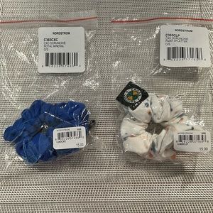 CROSS COLOUR NWT AUTHENTIC TWO 100% COTTON SCRUNCHIES.